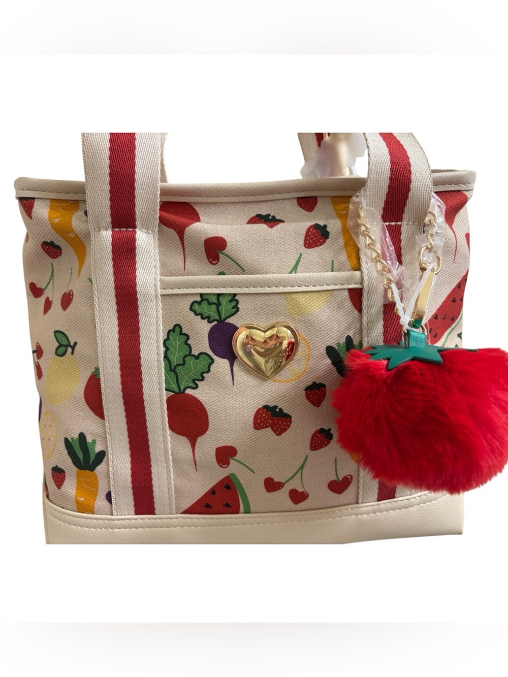 Betsey Johnson fruit and veggie canvas crossbody NWOT - Picture 3 of 10